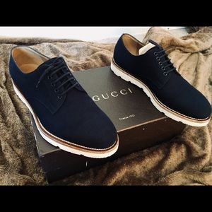GUCCI 'JOOS' CANVAS OXFORD BUCK LACE UP SHOE AUTH
